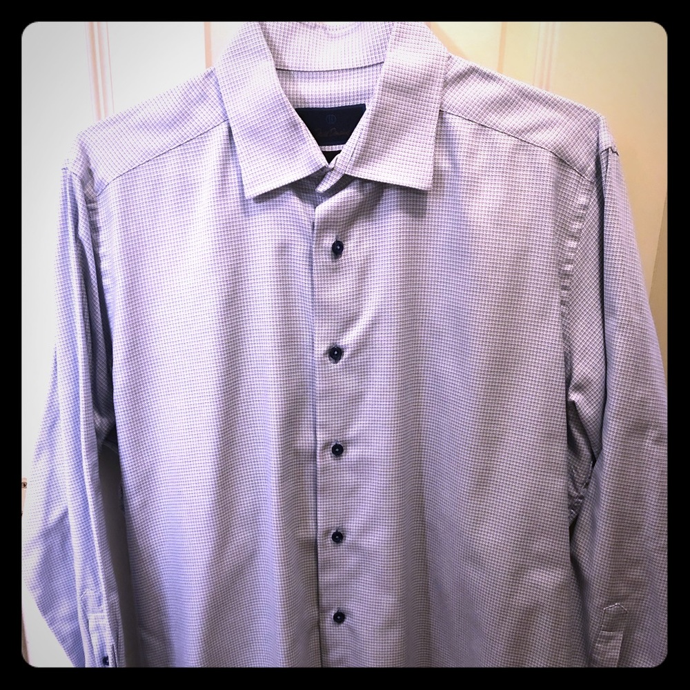 David Donahue Houndstooth Dress Shirt